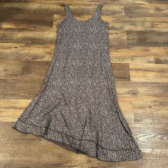 Fresh Produce Asymmetrical Brown Midi Sundress Ruffle Hem S Beach Resort USA - Picture 2 of 8